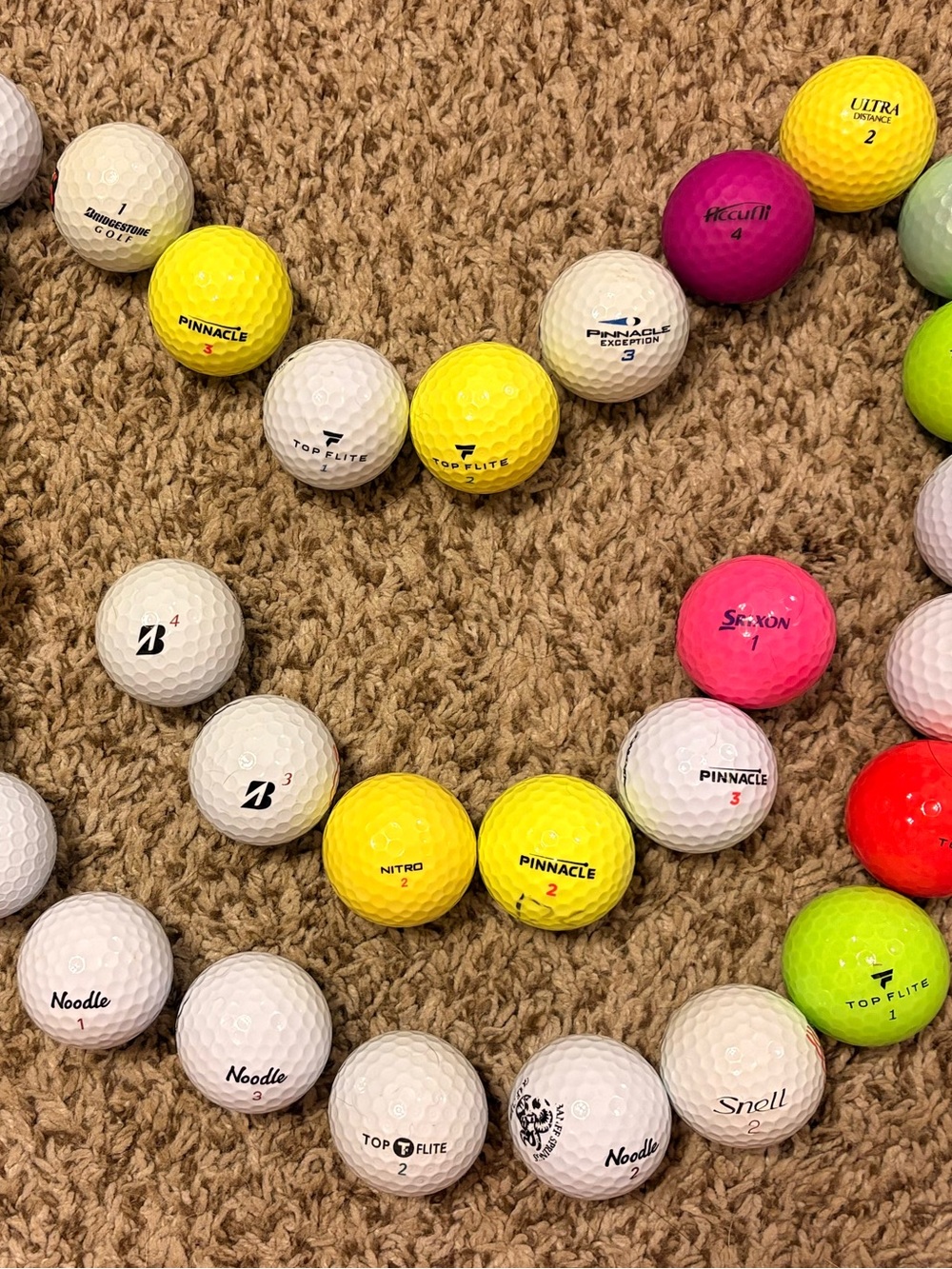 Mixed Brand Colored Golf Ball Pack - Yellow, Pink, White